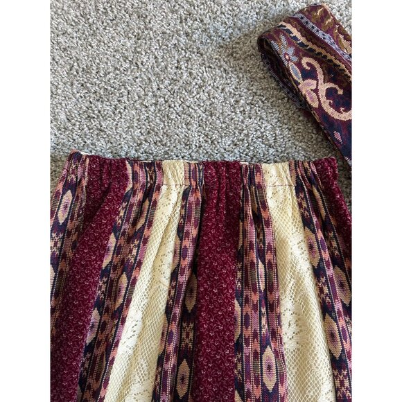 Vintage Chandra Davis Small Boho Maxi Skirt With Lace & Paisley Accents - Picture 10 of 11